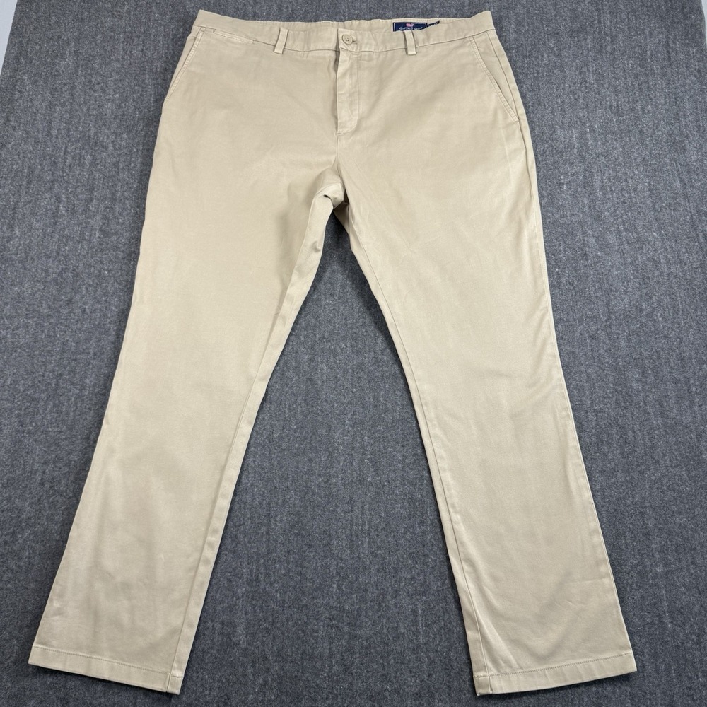 Vineyard Vines Men's Slim Pants 40x30 Khaki Beige Stretch Cotton Chino